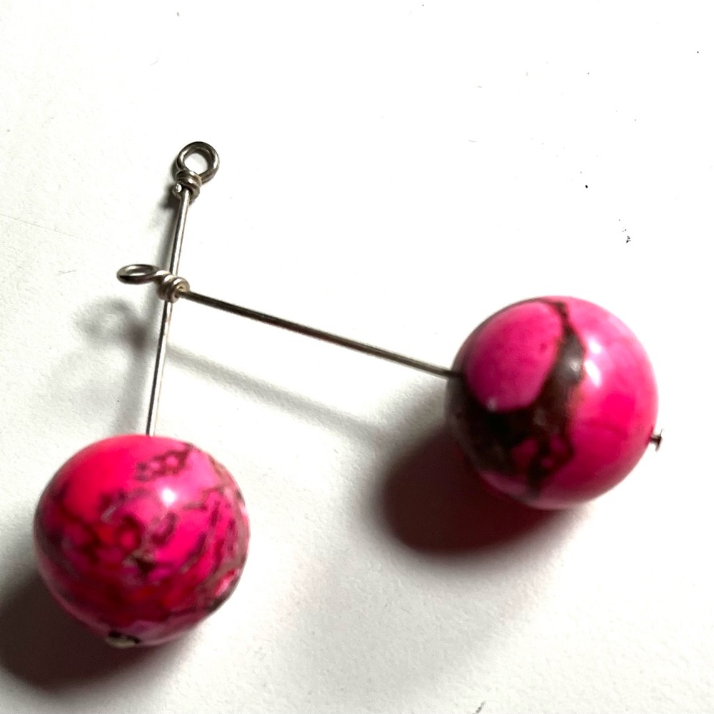 Pink turquoise stone earrings